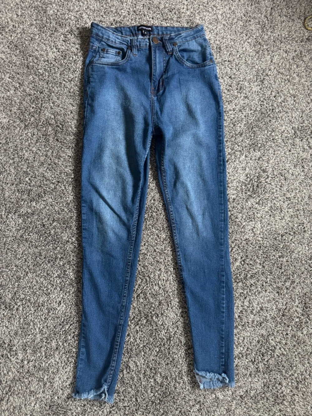 PrettyLittleThing Slim High-Rise Skinny Jeans in Blue Size 6,(A-6)